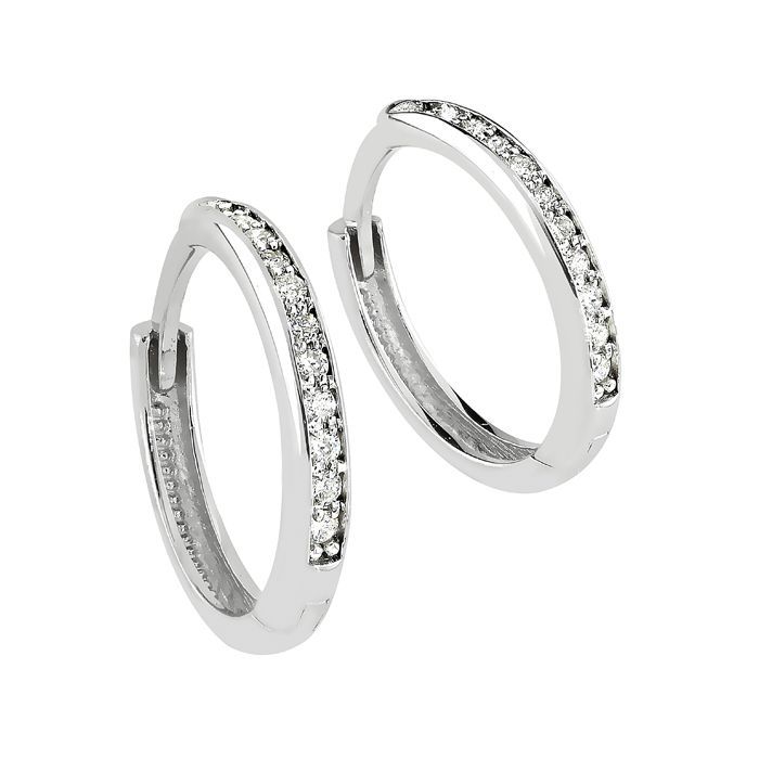 Weißes Gold Diamanten Ohrringe D/EE1057-02