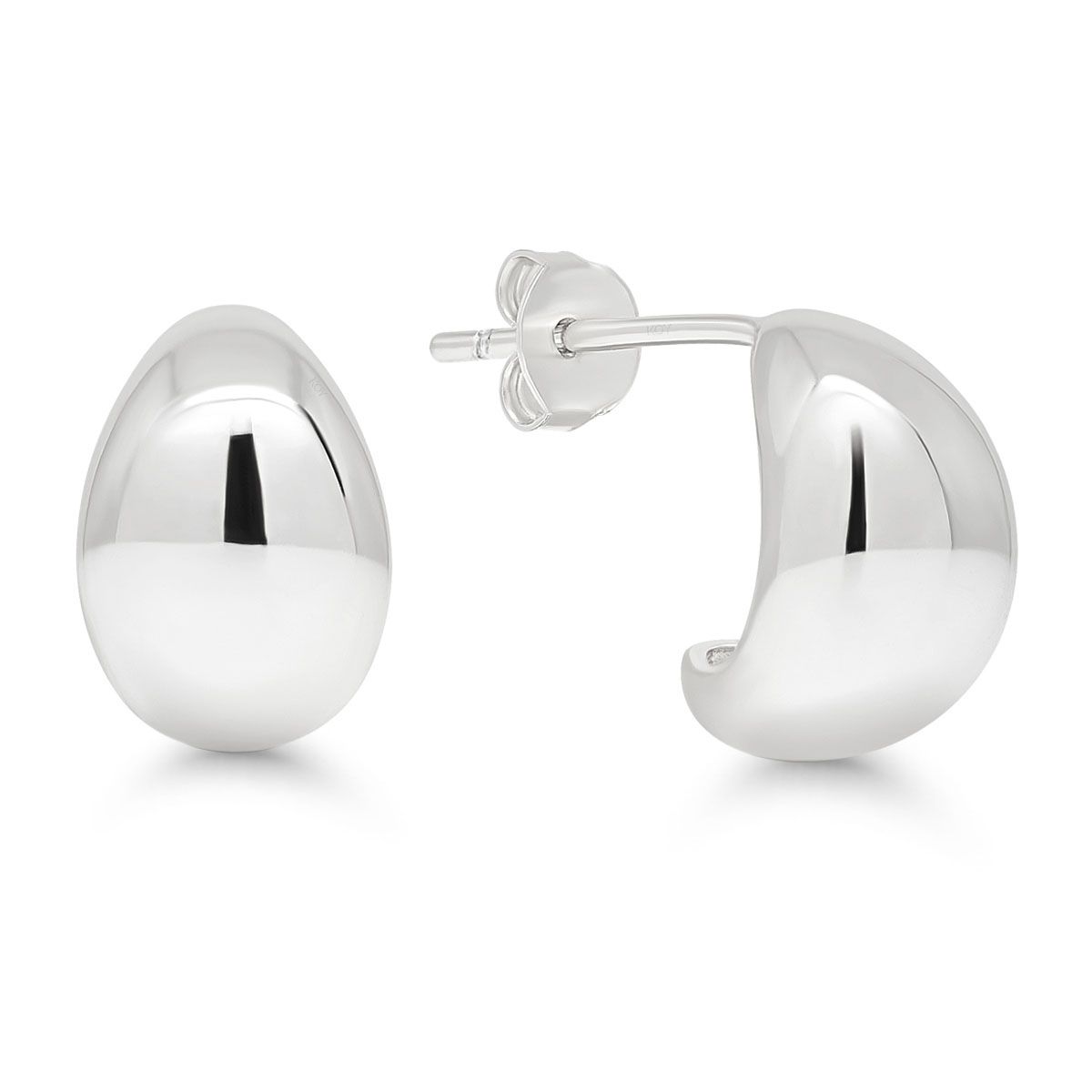 Silberne Ohrringe, Tropfen E-27628