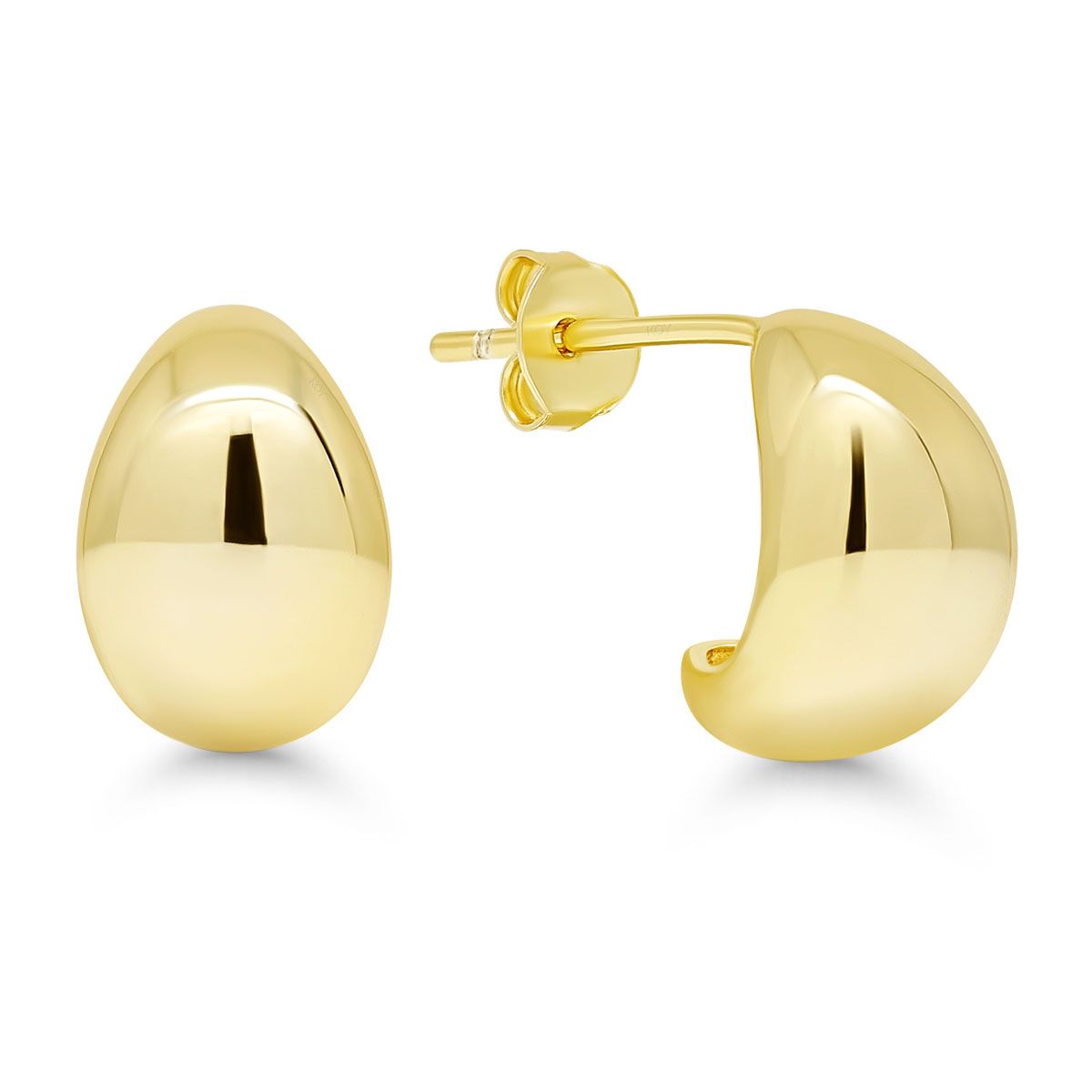 Vergoldete Silberohrringe, Tropfen E-27628G