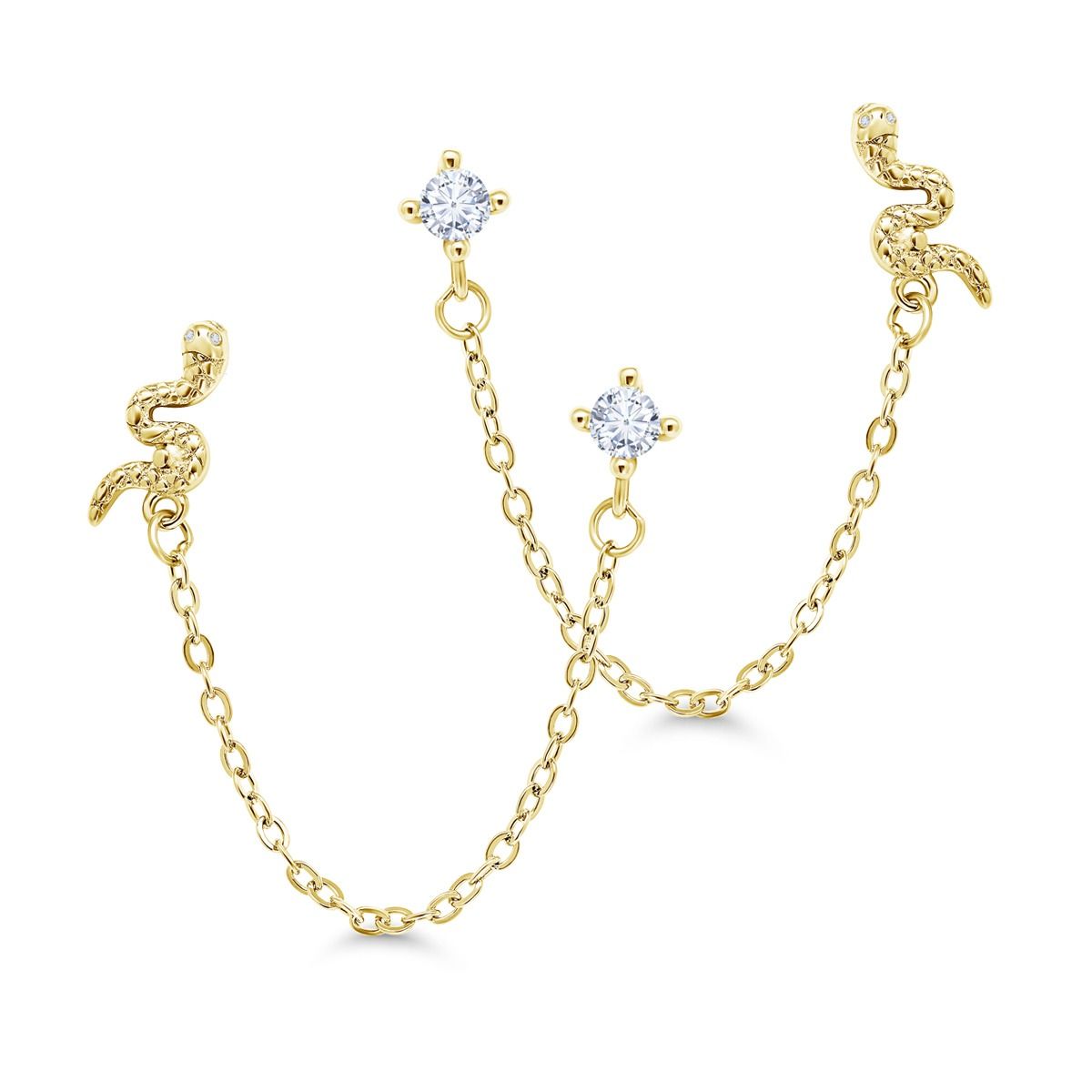 Kullatut hopeakorvakorut, käärme E-6128ZG