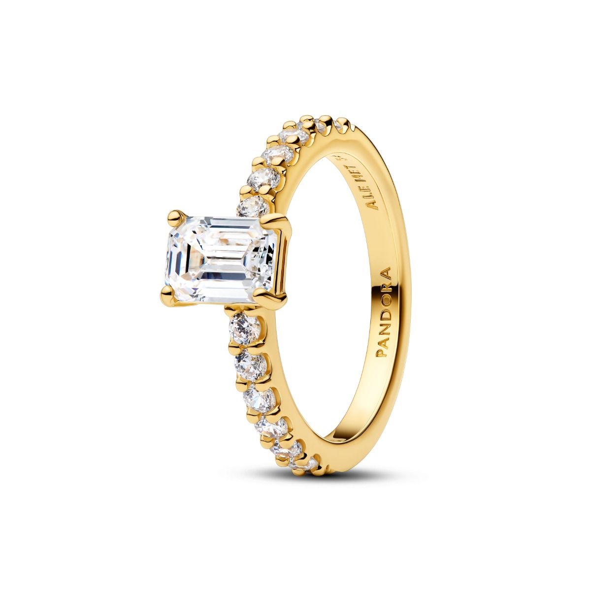 Pandora Rectangular Sparkling Halo ring 164506C01