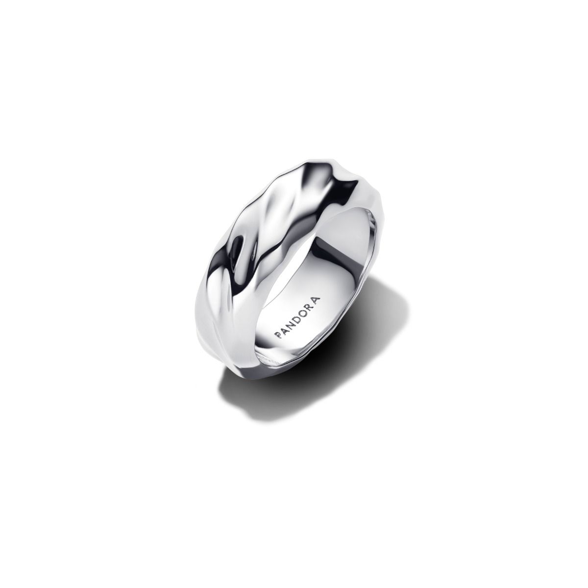 Pandora Rippled Wide Band Ring 193886C00