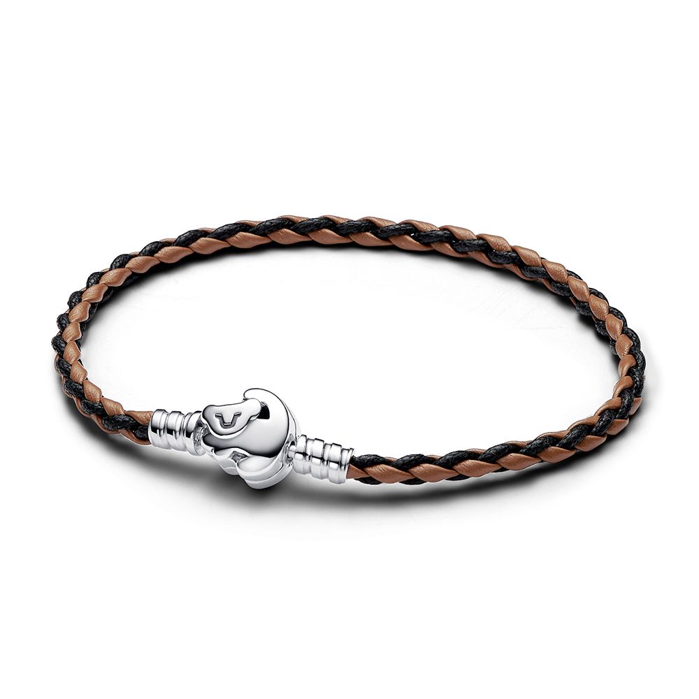 Pandora Moments Braided Leather Disney The Lion King Clasp Armband 19 cm  593361C01-S2