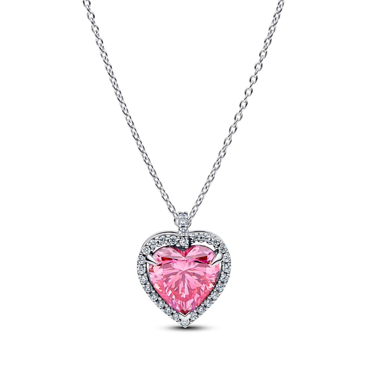 Pandora Pink Halo Heart Collier halsband 394414C01-45