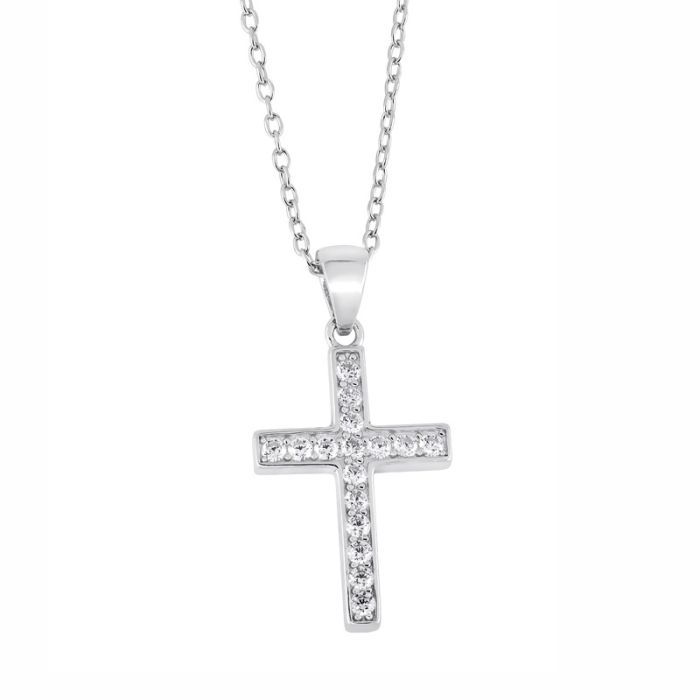 Hopeinen ristikaulakoru HP-0784