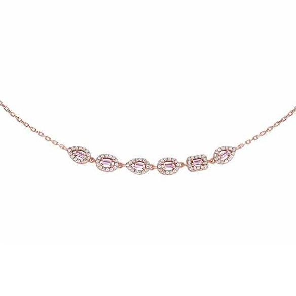 Ruusukullattu hopeakaulakoru HSP-1360-1