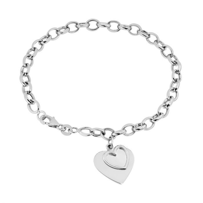 Hopeinen rannekoru J12001-18CM-RH