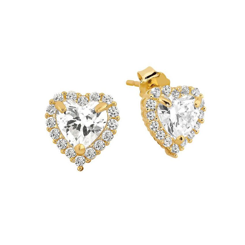 Gold Ohrringe, Herz JE55620-ALL WHI CZ