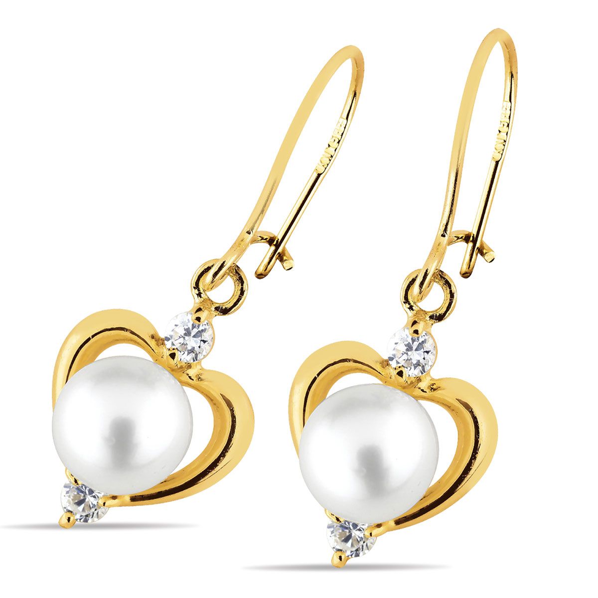 Kultaiset koukkukorvakorut, helmi K-E0416ZP