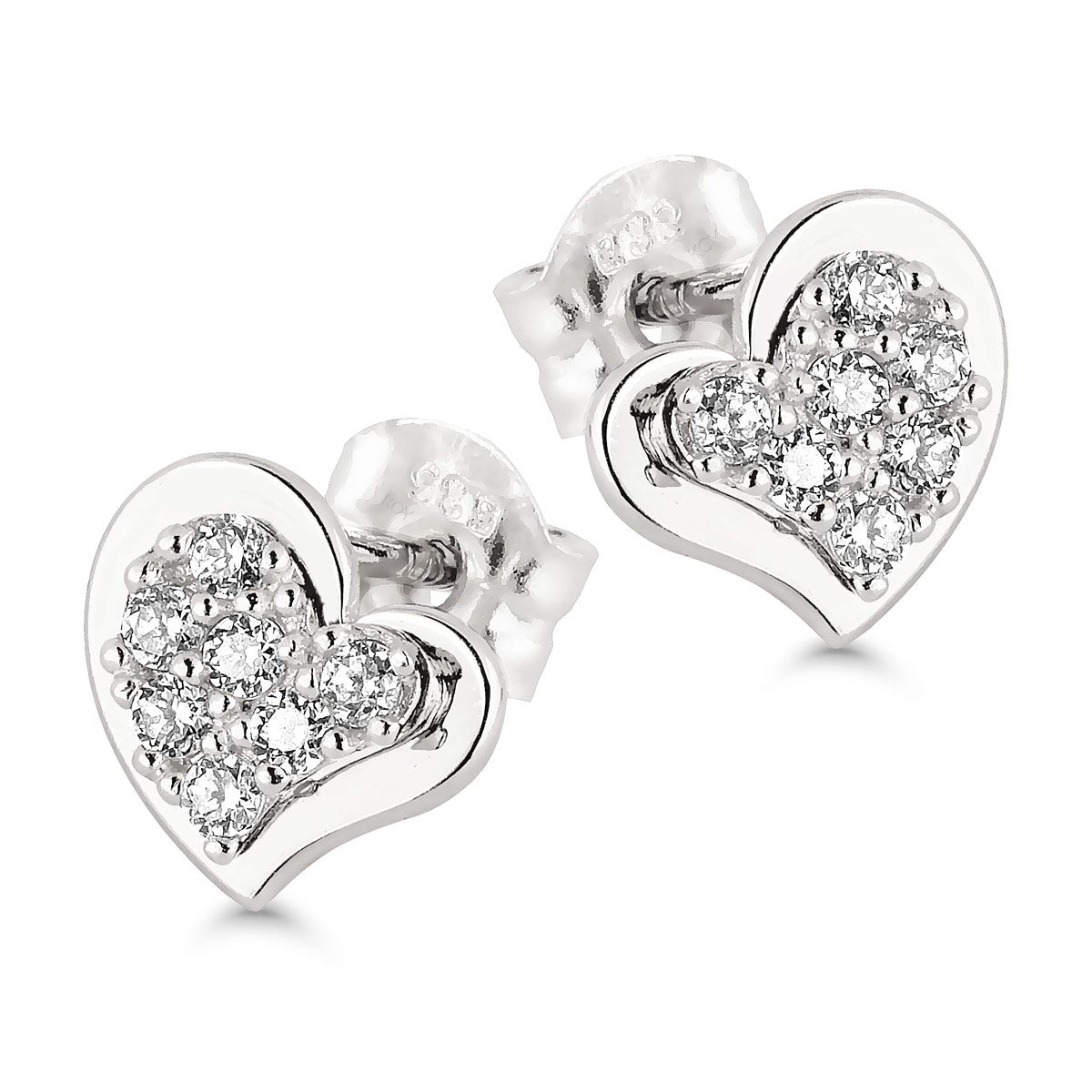 Weißes Gold Ohrringe, Herz K-E34938ZW