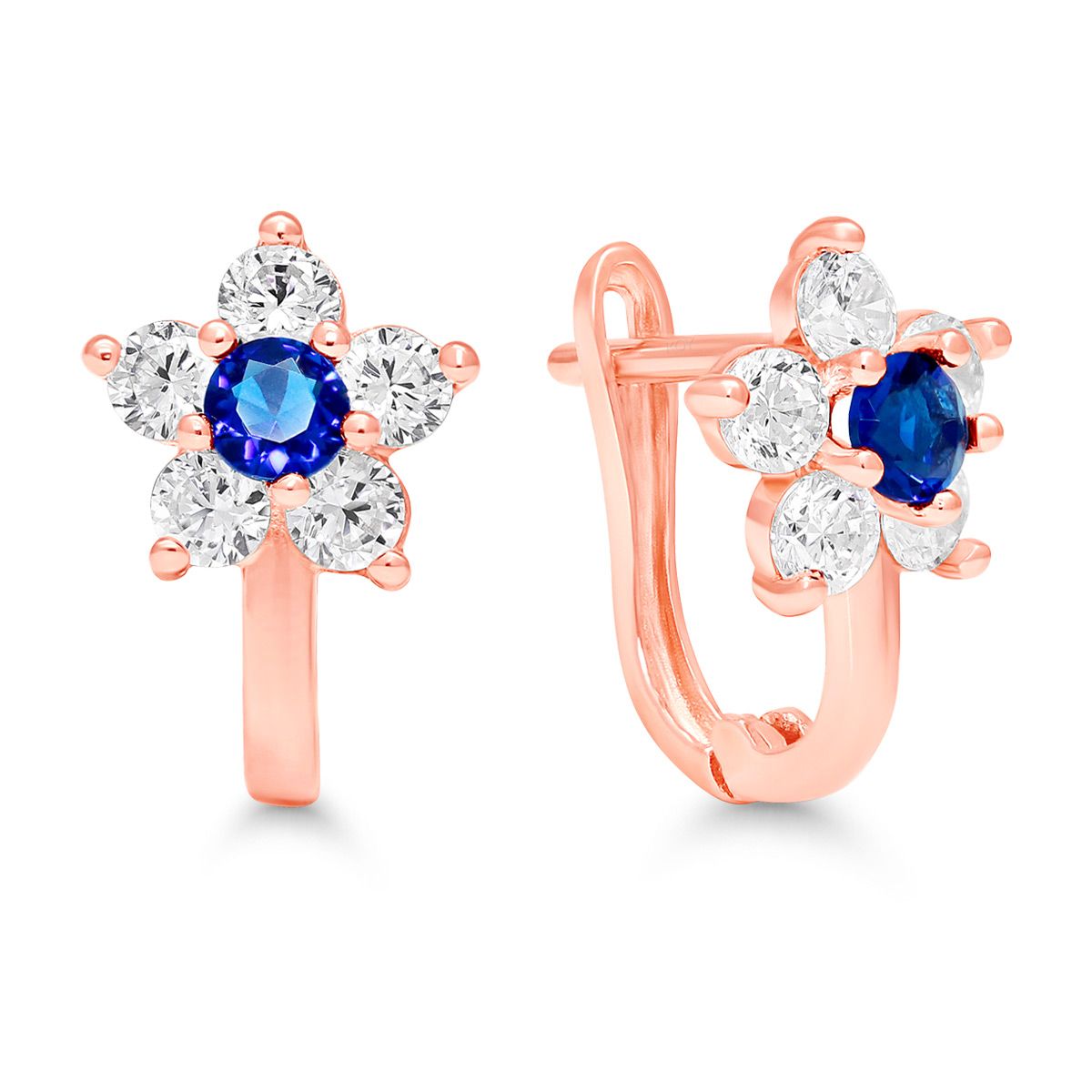 Punakultaiset rengaskorvakorut / kukka K-E42007ZsinRG