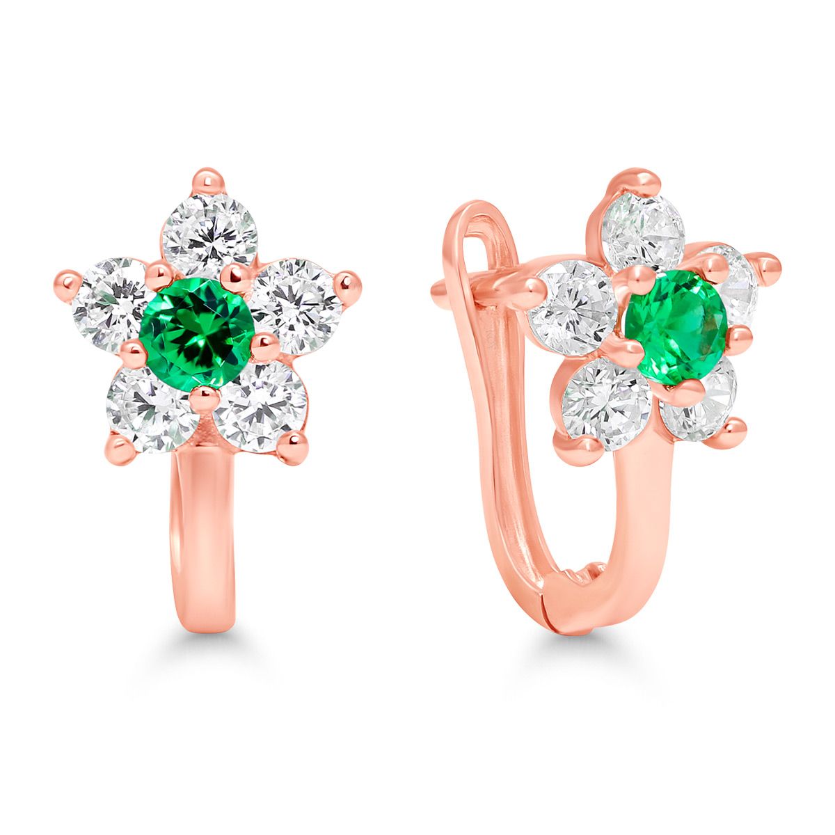 Punakultaiset rengaskorvakorut / kukka K-E42007ZviRG