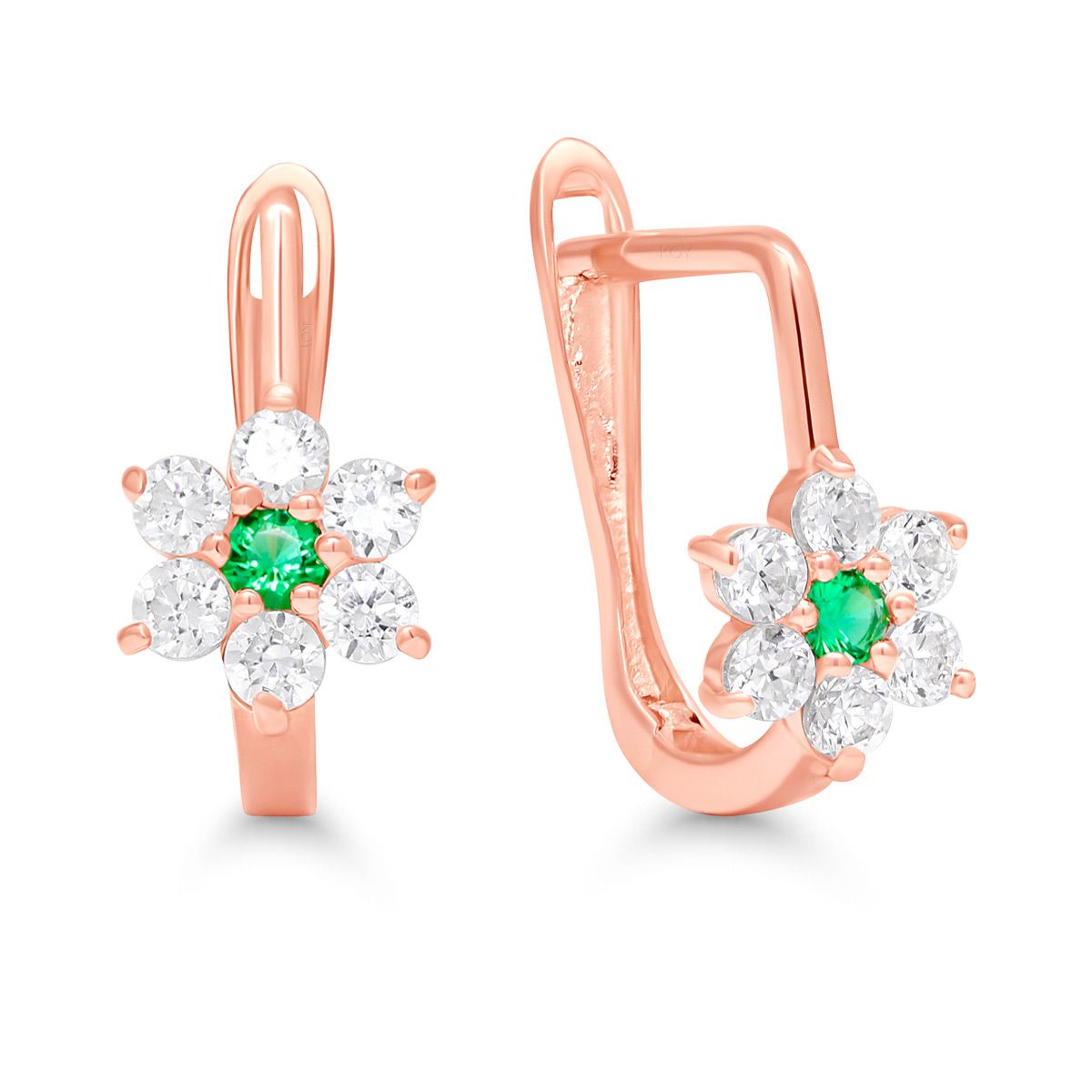 Punakultaiset korvakorut / kukka K-E43215ZviRG