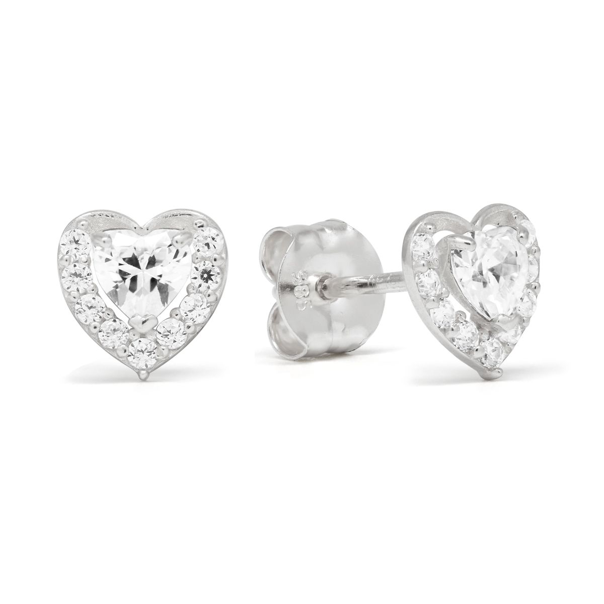 Weißes Goldiset HerzOhrringe K-E90968ZW