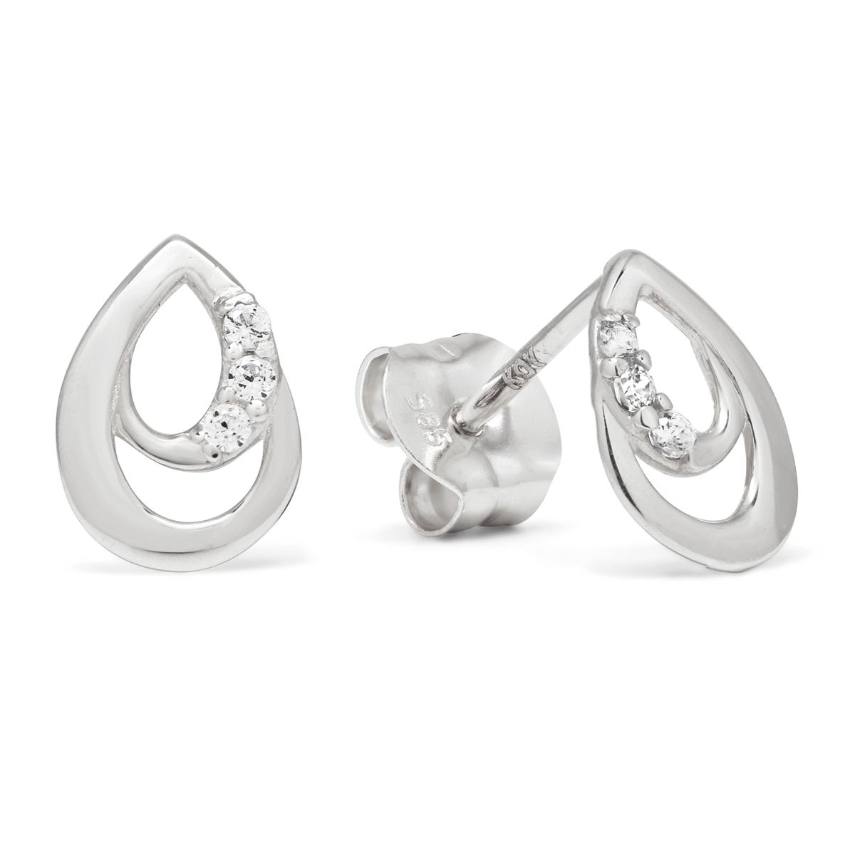 Weißes Goldiset Ohrringe K-E93245ZW