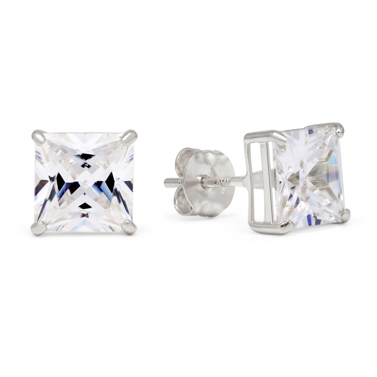 Weißes Gold Ohrringe 6 mm K-SC66ZW