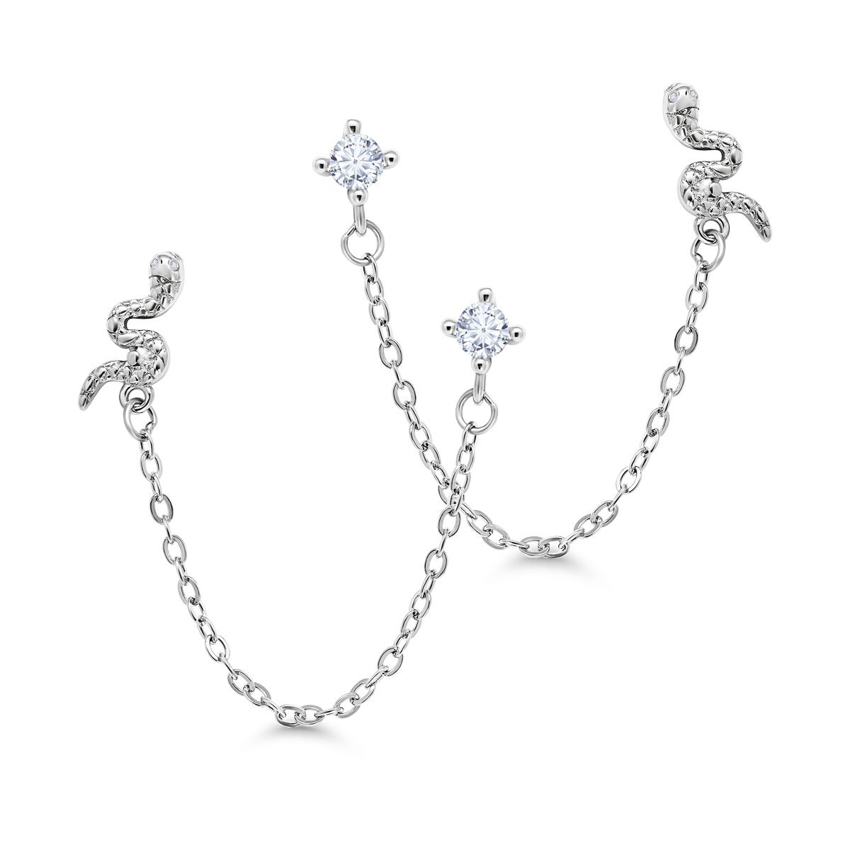 Schlangenohrringe, Silber E-6128Z