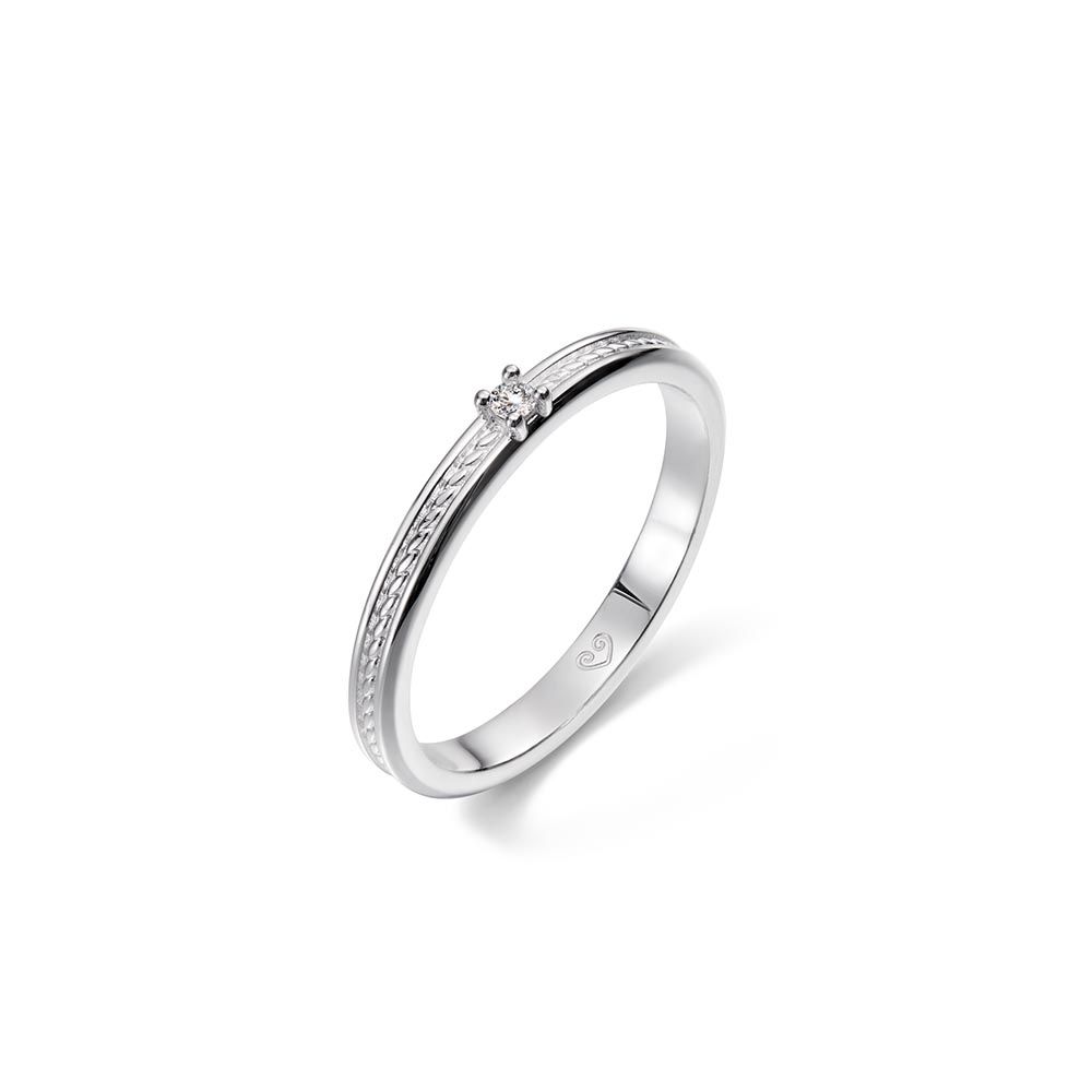 Kalevala Ikiaikainen timanttisormus, valkokulta 0,02ct  541000111D