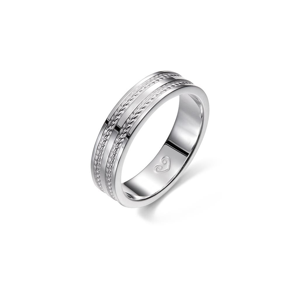 Kalevala Ikiaikainen valkokultasormus, leveä 541000120