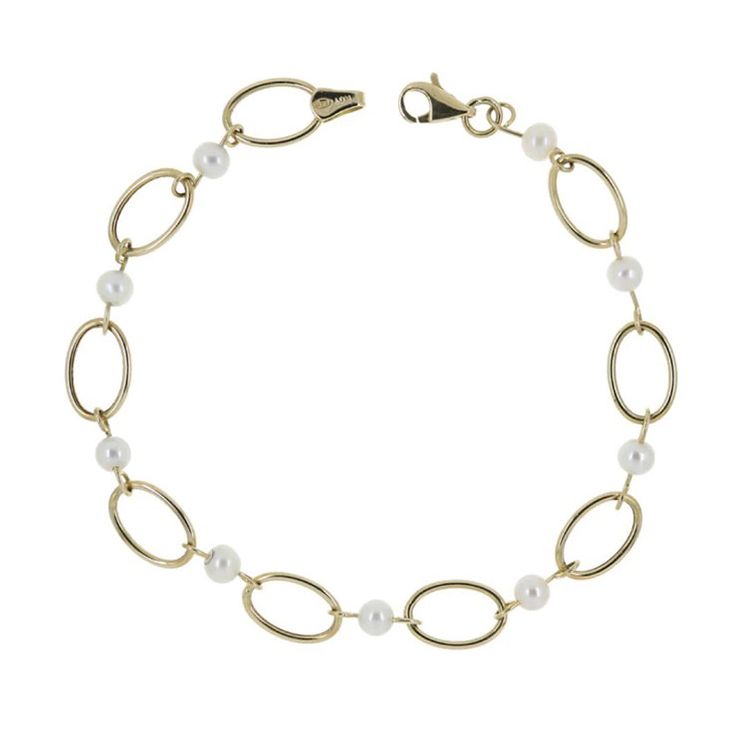 Kultainen rannekoru helmillä 20 cm A-0003H/20cm