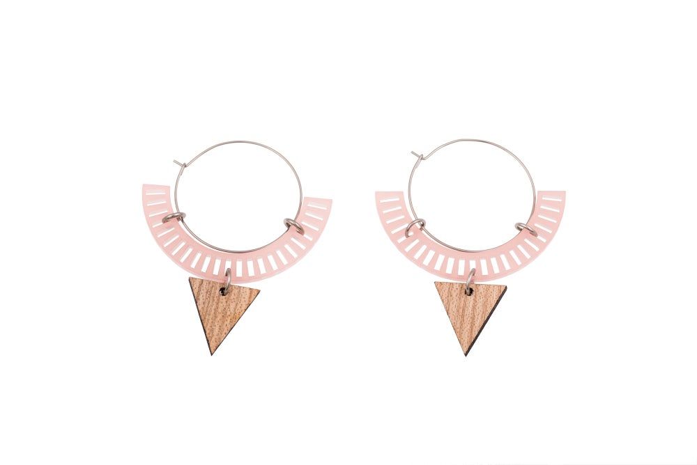 Littlebit Design vaaleanpunaiset rengaskorvakorut LB12003