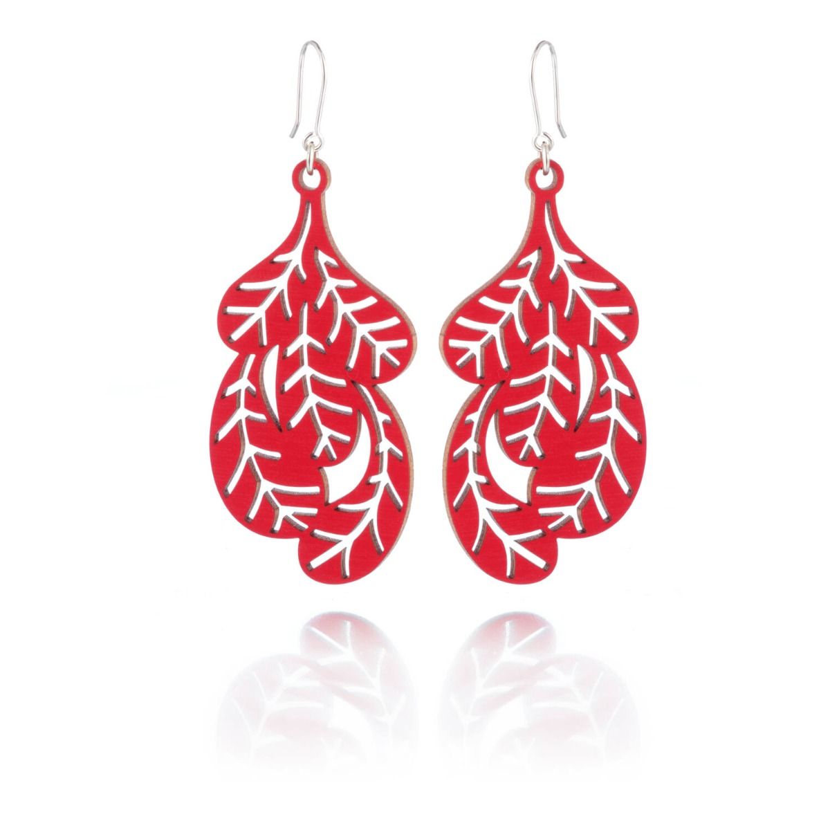 Lumoava Fantasia Wooden Earrings / Red LV5233700030
