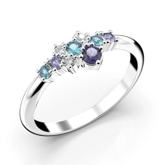 Festive Nelly Blue timanttisormus 609-019B-VK