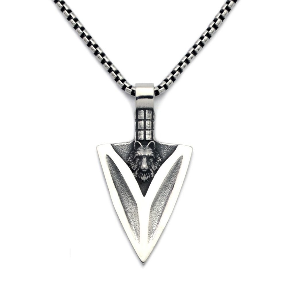 Northern Viking Jewelry Gungnir Spear With Wolf Halskette 50 cm NVJRS152