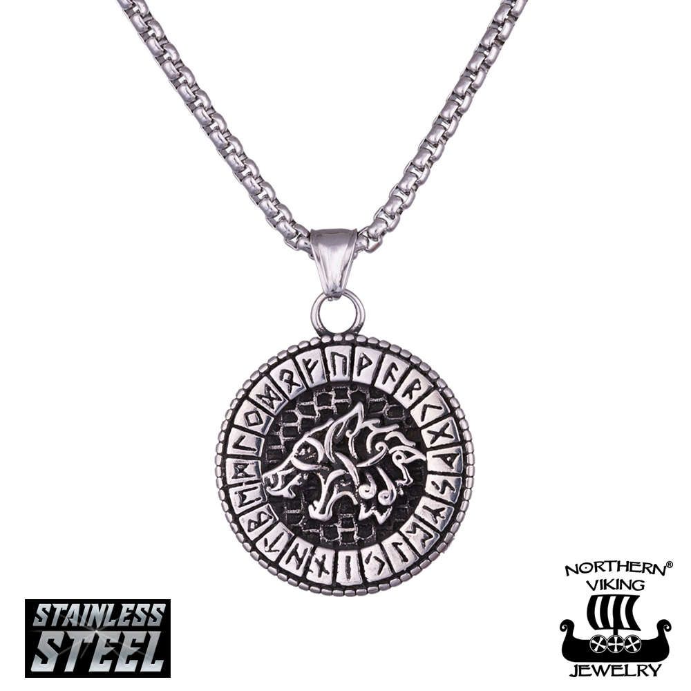 Northern Viking Jewelry Fenrir Rune kaulakoru 55 cm  NVJRS125