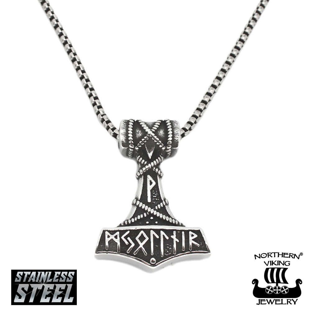 Northern Viking Jewelry Thorin Vasara Riimu kaulakoru 50 cm NVJRS129