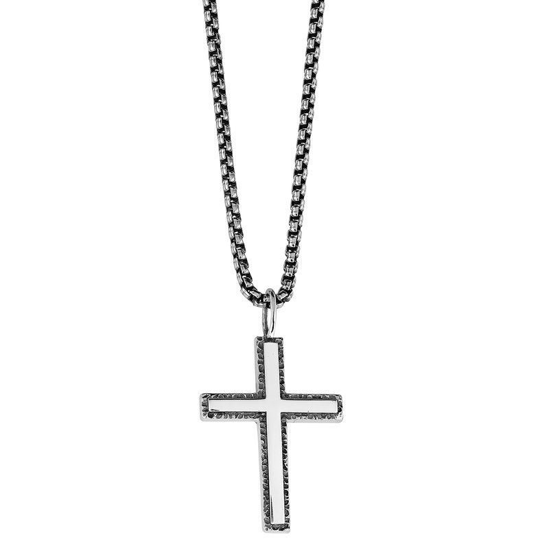 Hopeinen ristikaulakoru OTN-210210 50.0