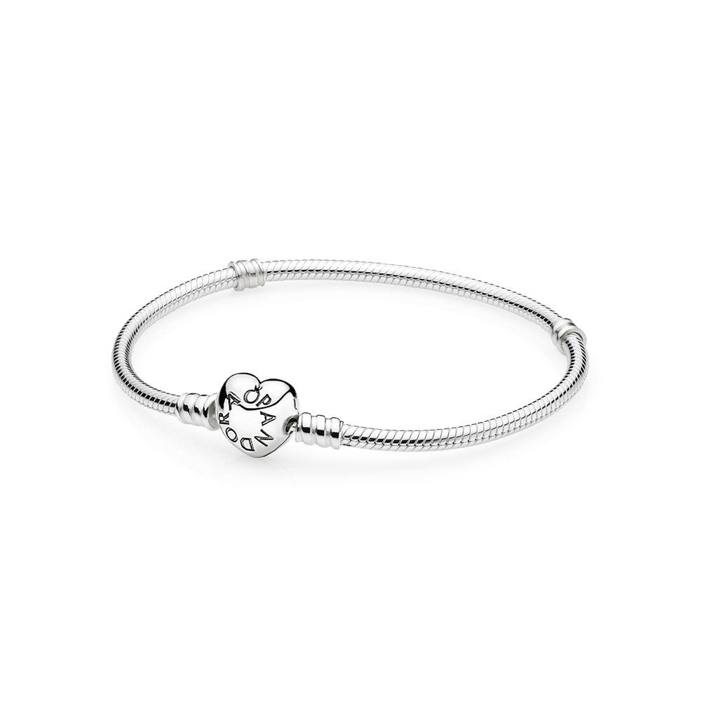 Pandora Moments Silver Heart Armband (23cm) 590719