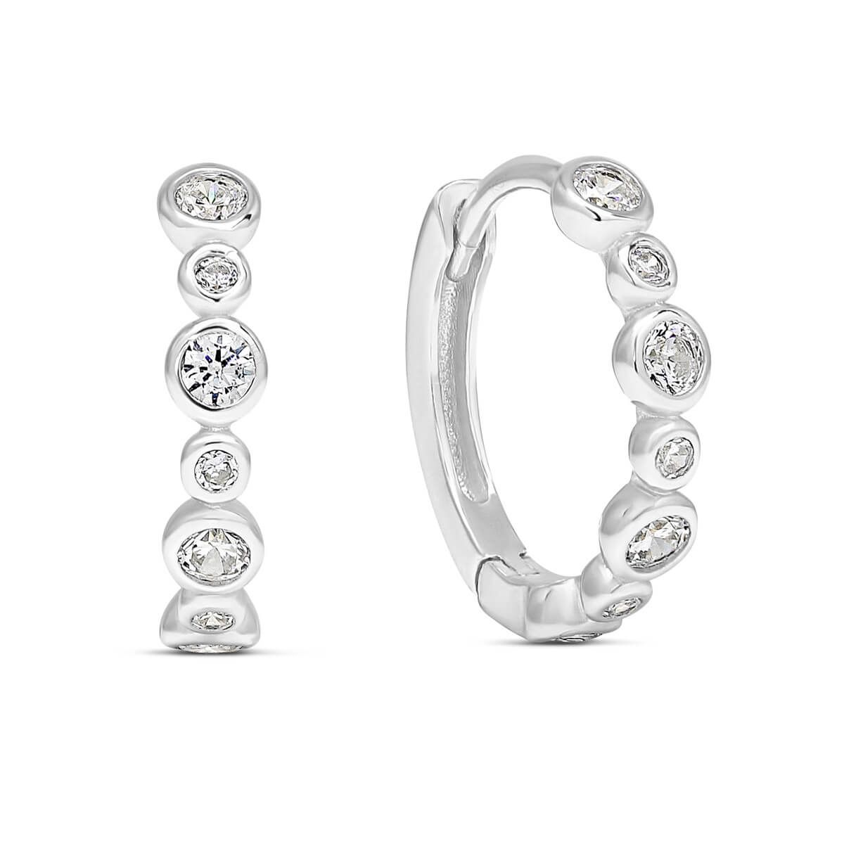 Ringenohrringe mit Zirkonen E-0364Z