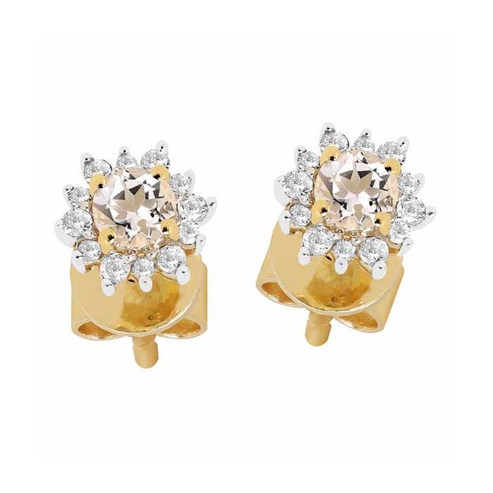 Brilliant Star Diamanten Ohrringe Morganite SAE04156 9K