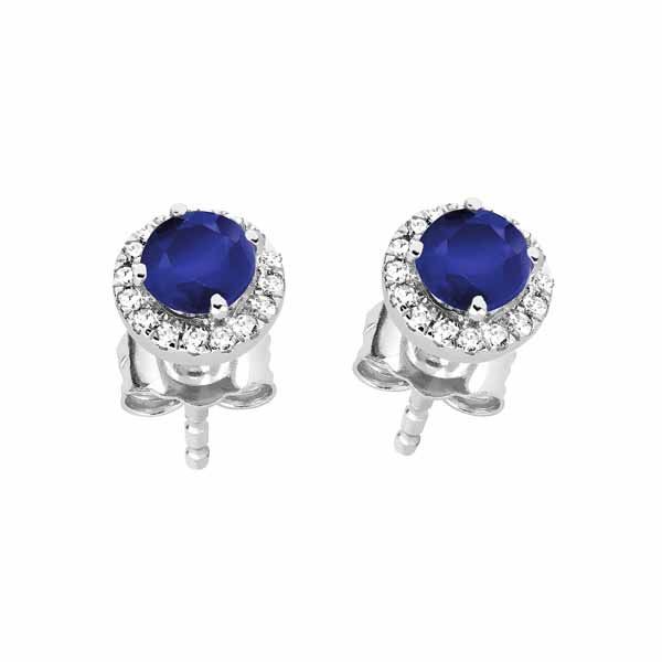 Brilliant Star Diamanten Ohrringe / Saphir SE74862N