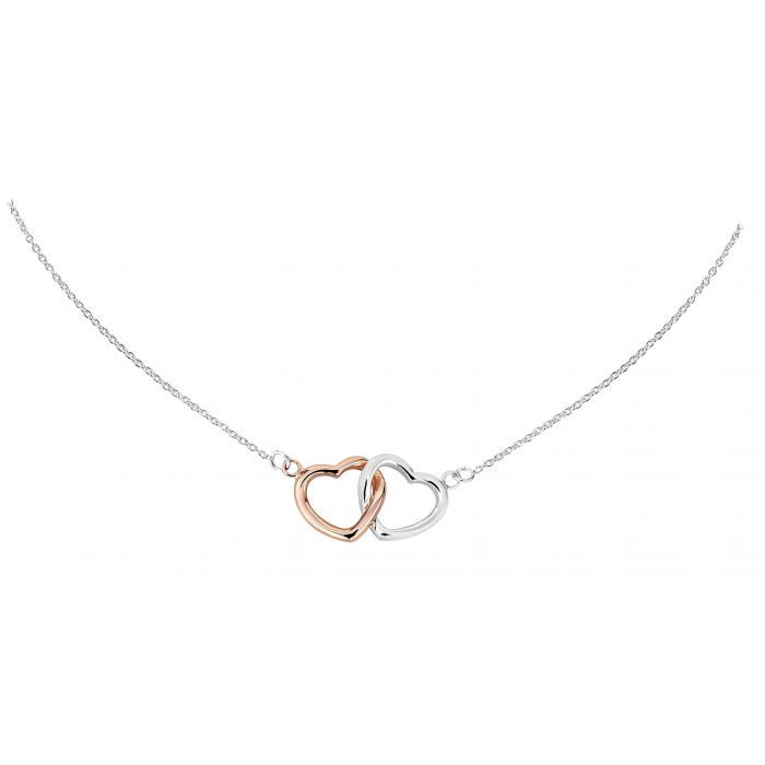 Hopeinen kaulakoru, sydämet SPN05260-01