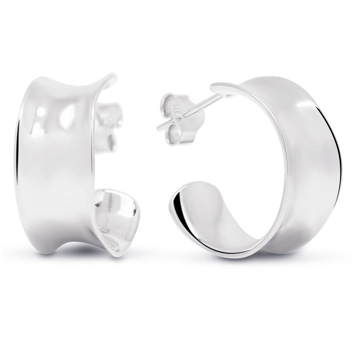 Silber Creolen, Breit WE-42005