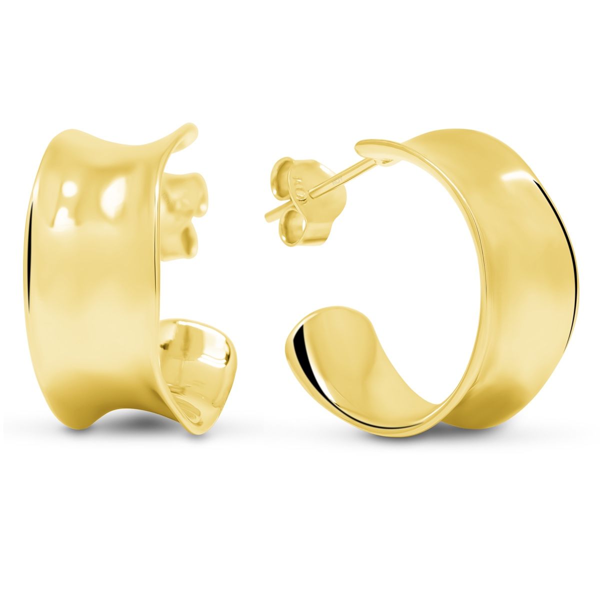 Vergoldete Ohrringe, Breit WE-42005G