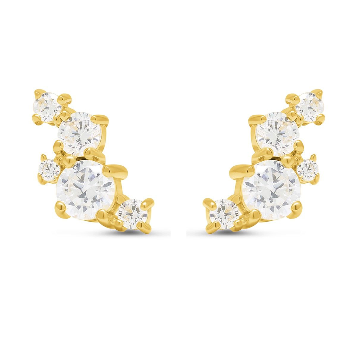 Vergoldete Silberohrringe mit Zirkonen WE-71527ZG