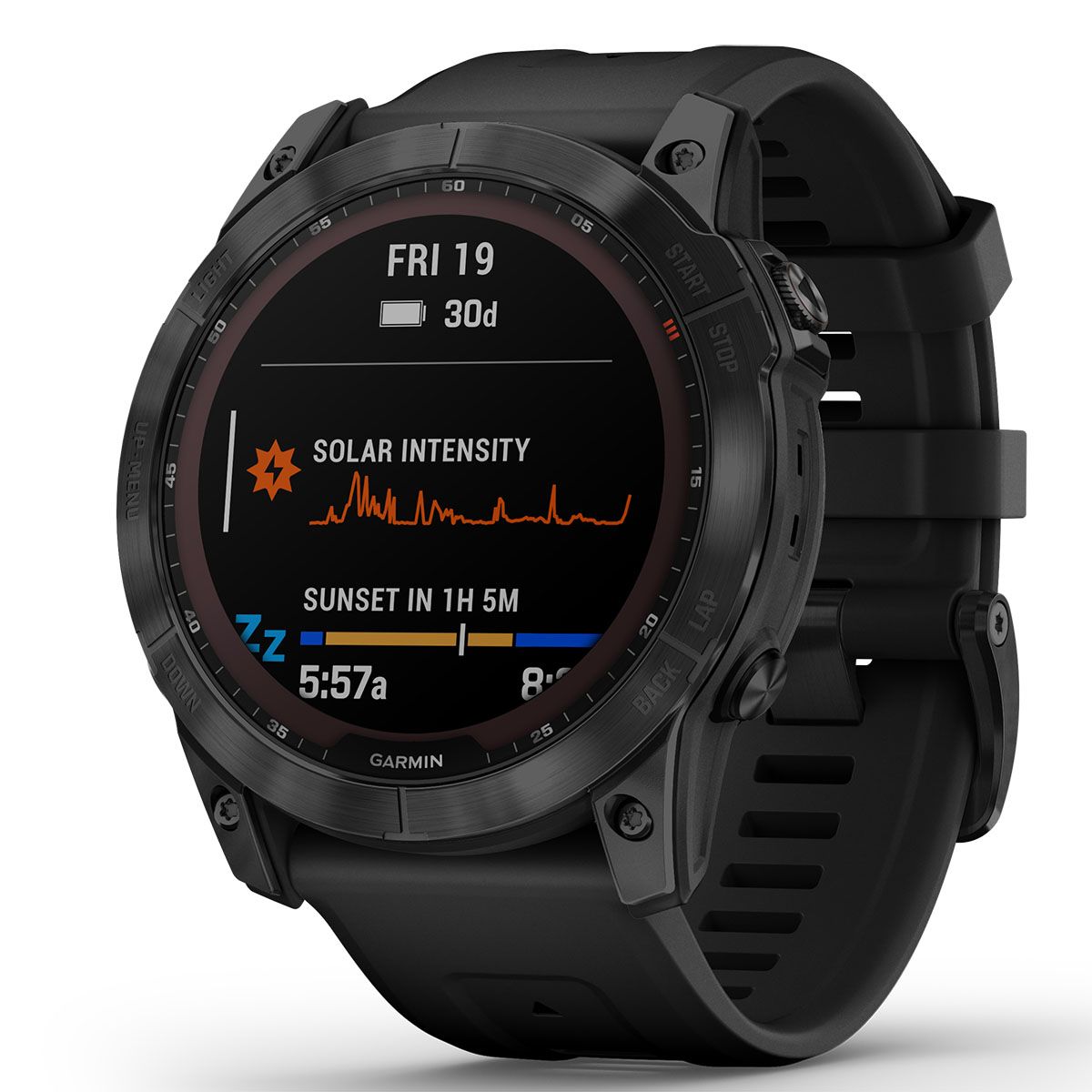 Garmin Fenix 7X Sapphire Solar, Svart DLC titan / svart armband 010-02541-23