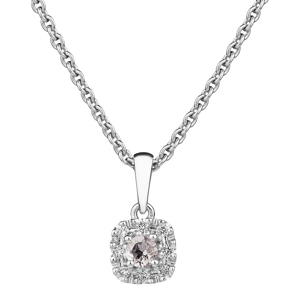 Kohinoor Valerie Cushion, Morganit Diamant Anhänger 123-263V-08MO