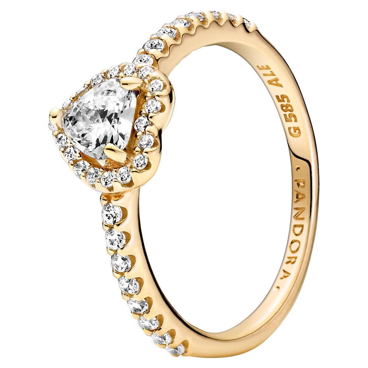 Pandora Elevated Heart Ring 14K 159139C01