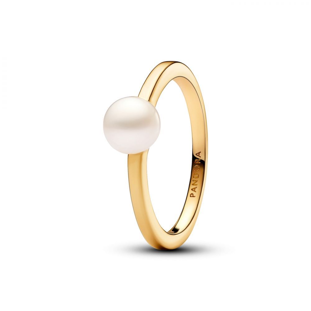 Pandora 14k Gold-Plated Timeless Treated Freshwater Cultured Pearl Ring 163157C01