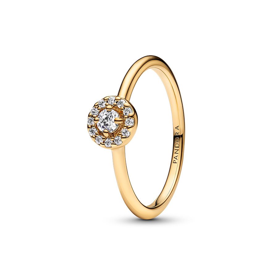 Pandora Round Pave 14K Gold-Plated Ring 163554C01