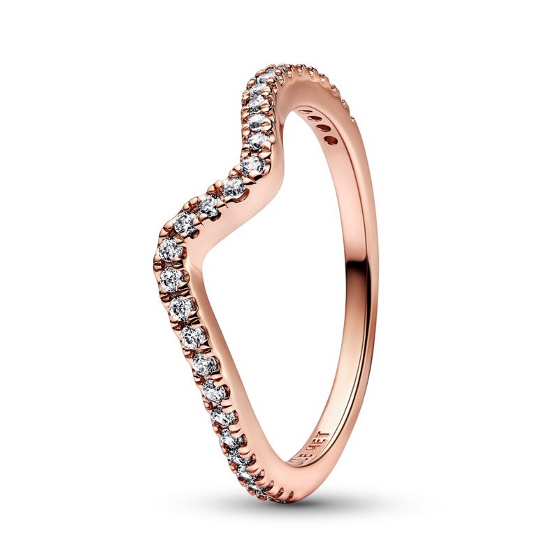Pandora Rose Sparkling Wave ring 182539C01