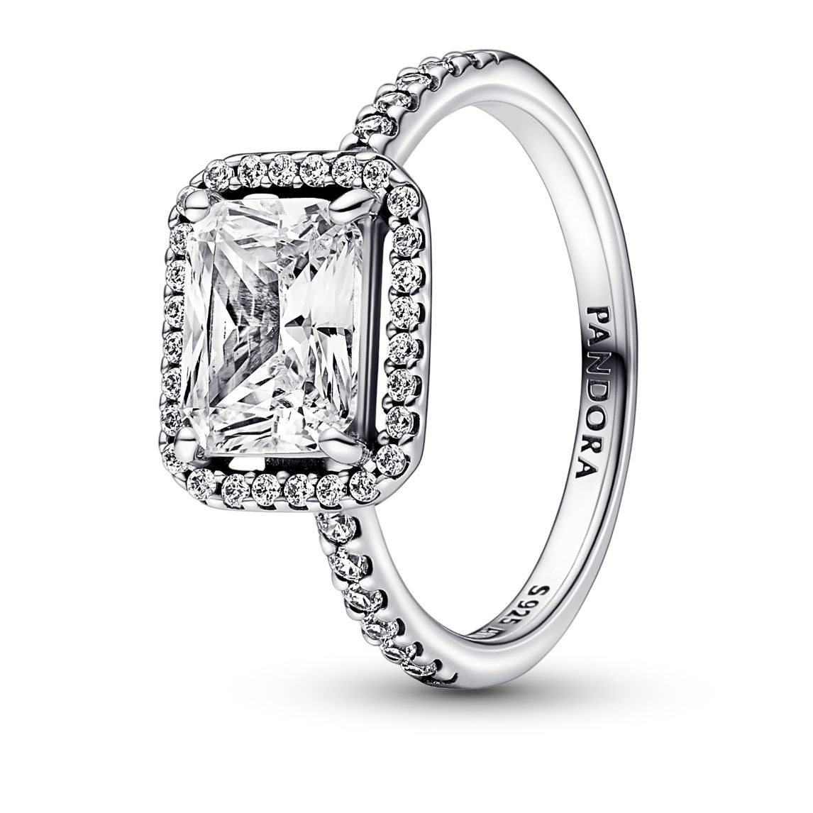 Pandora Timeless Stackable Rectangular Sparkling Halo Ring 192391C01
