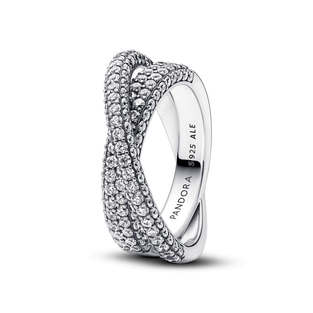 Pandora Sparkling Pave Crossover Dual ring 193022C01