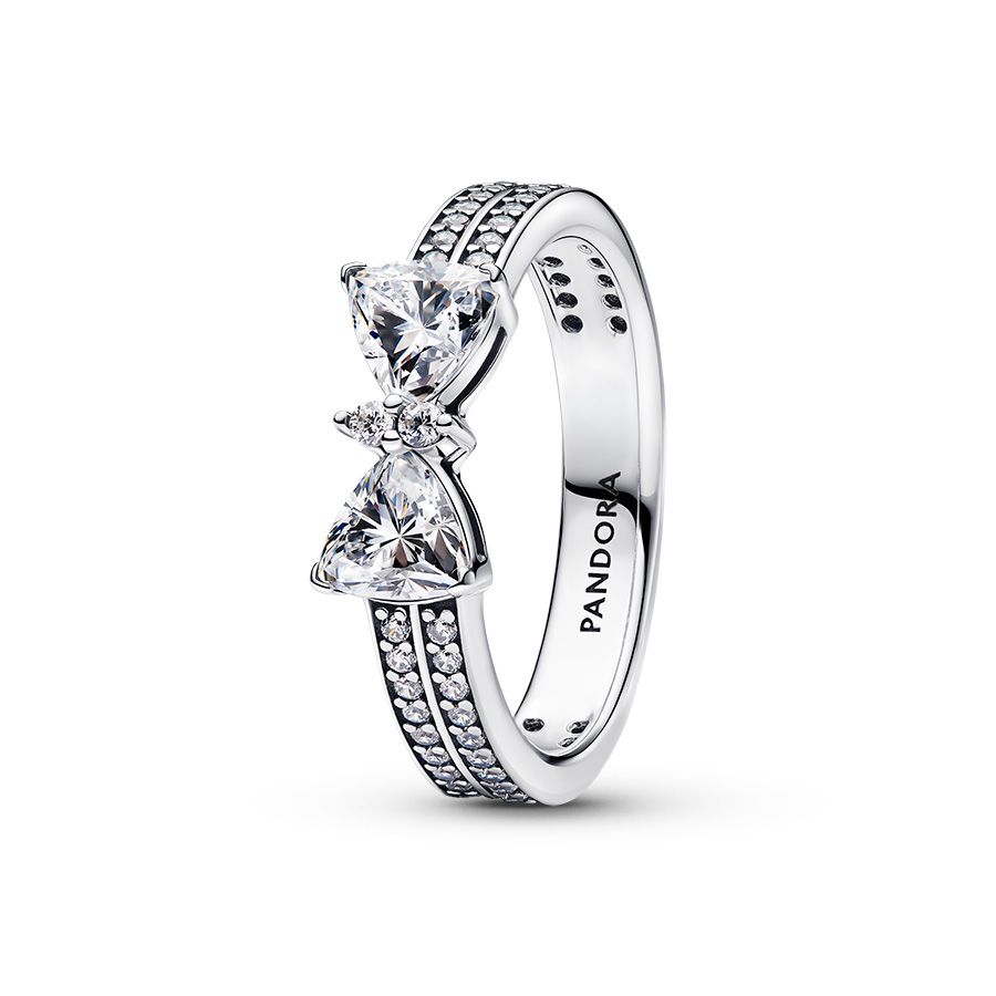 Pandora Sparkling Bow Double-Row Ring 193552C01