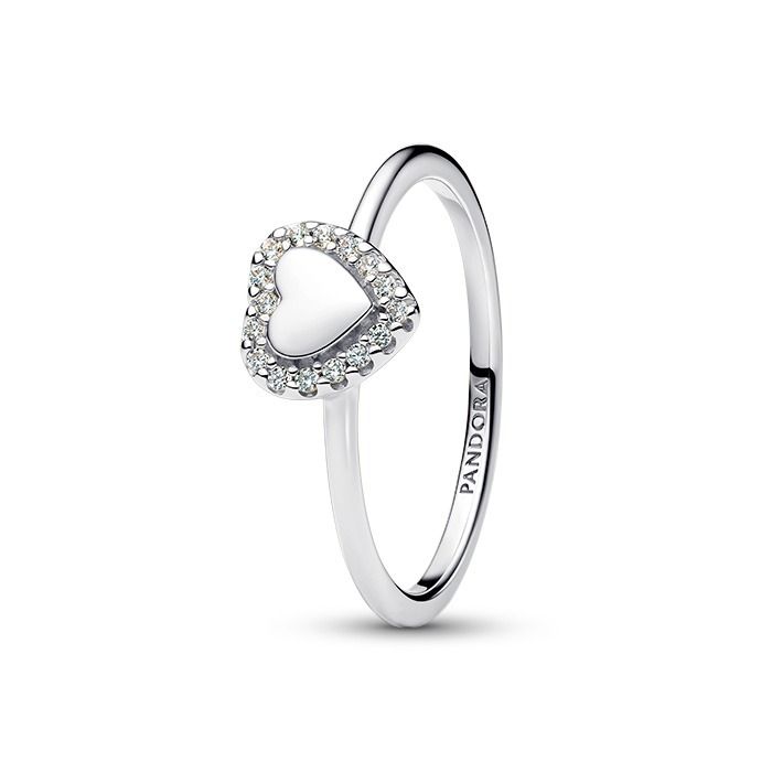 Pandora Engravable Halo Heart Ring 193801C01
