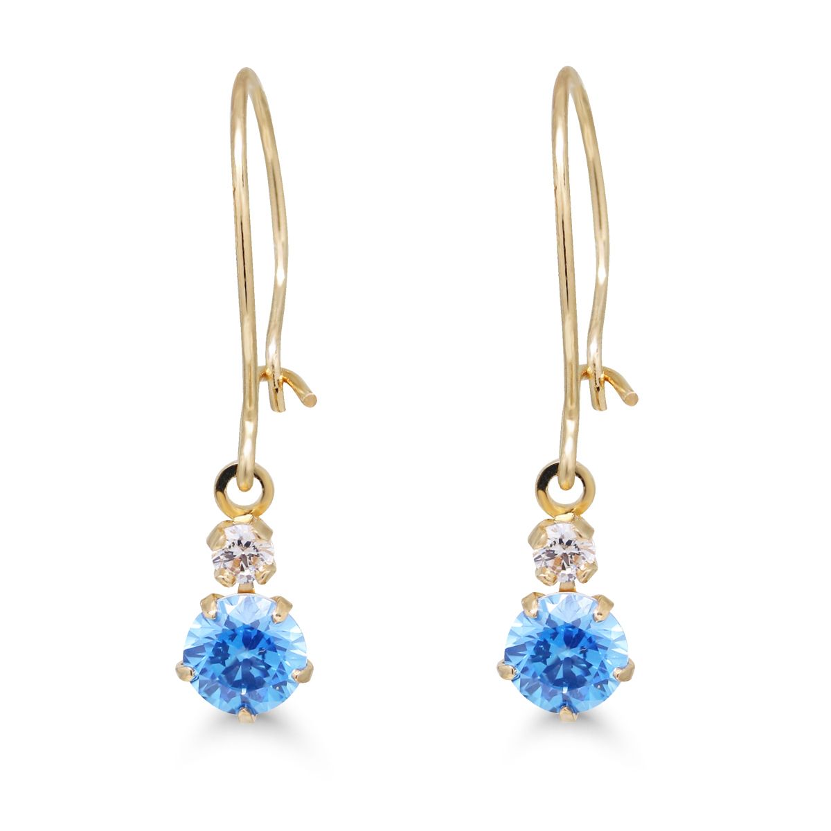 Gold Ohrringe, Blau  23-1003aqua
